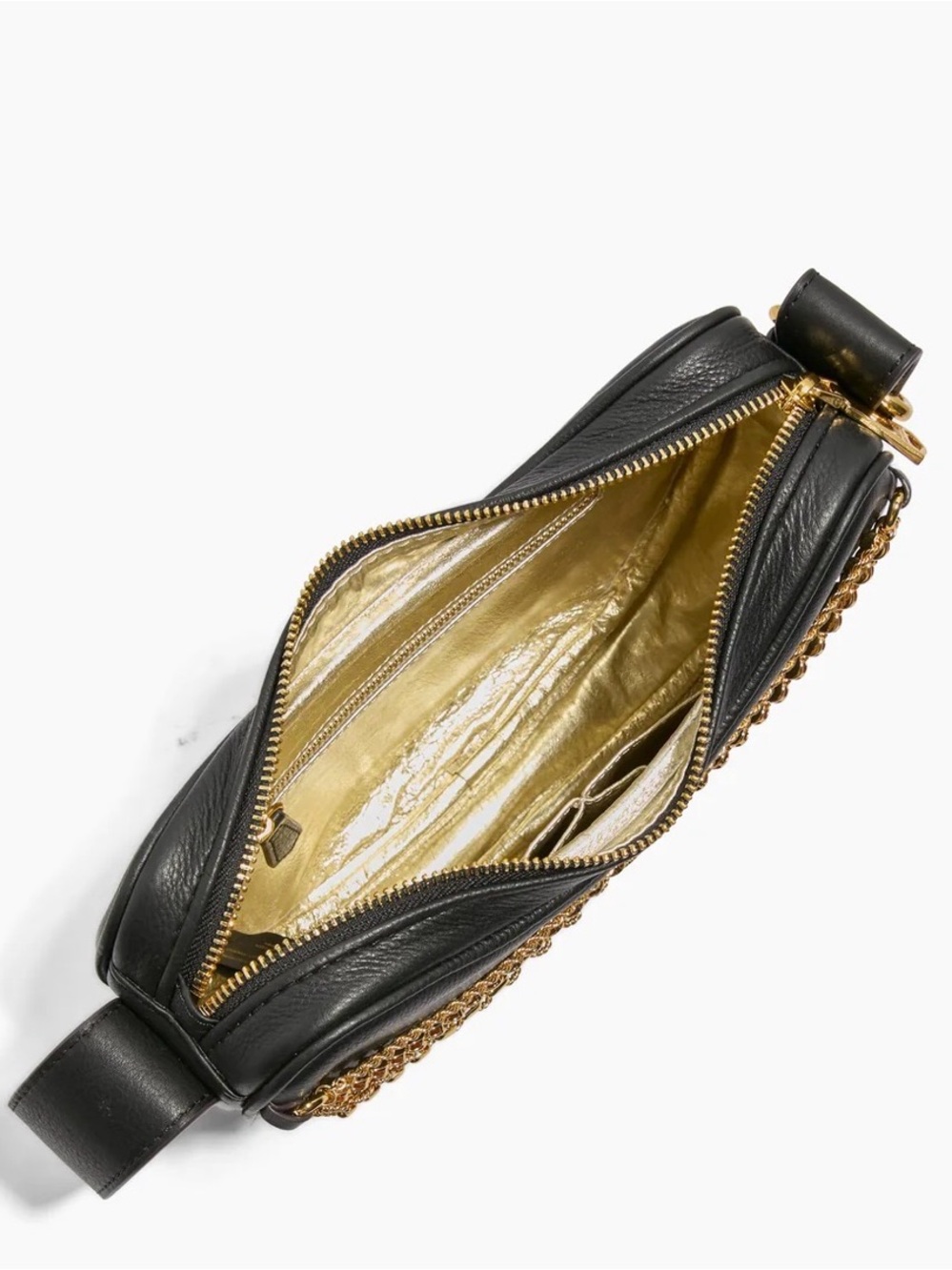 Aimee KESTENBERG X Evange Petrakis Black Shoulder Bag - Gold Chain Detail NWT - Picture 5 of 16